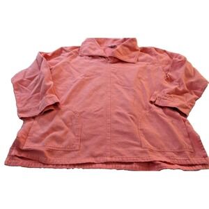 Soft Surroundings Sweatshirt XL Coral Pockets Coastal Beach Resort Pastel  Comfy